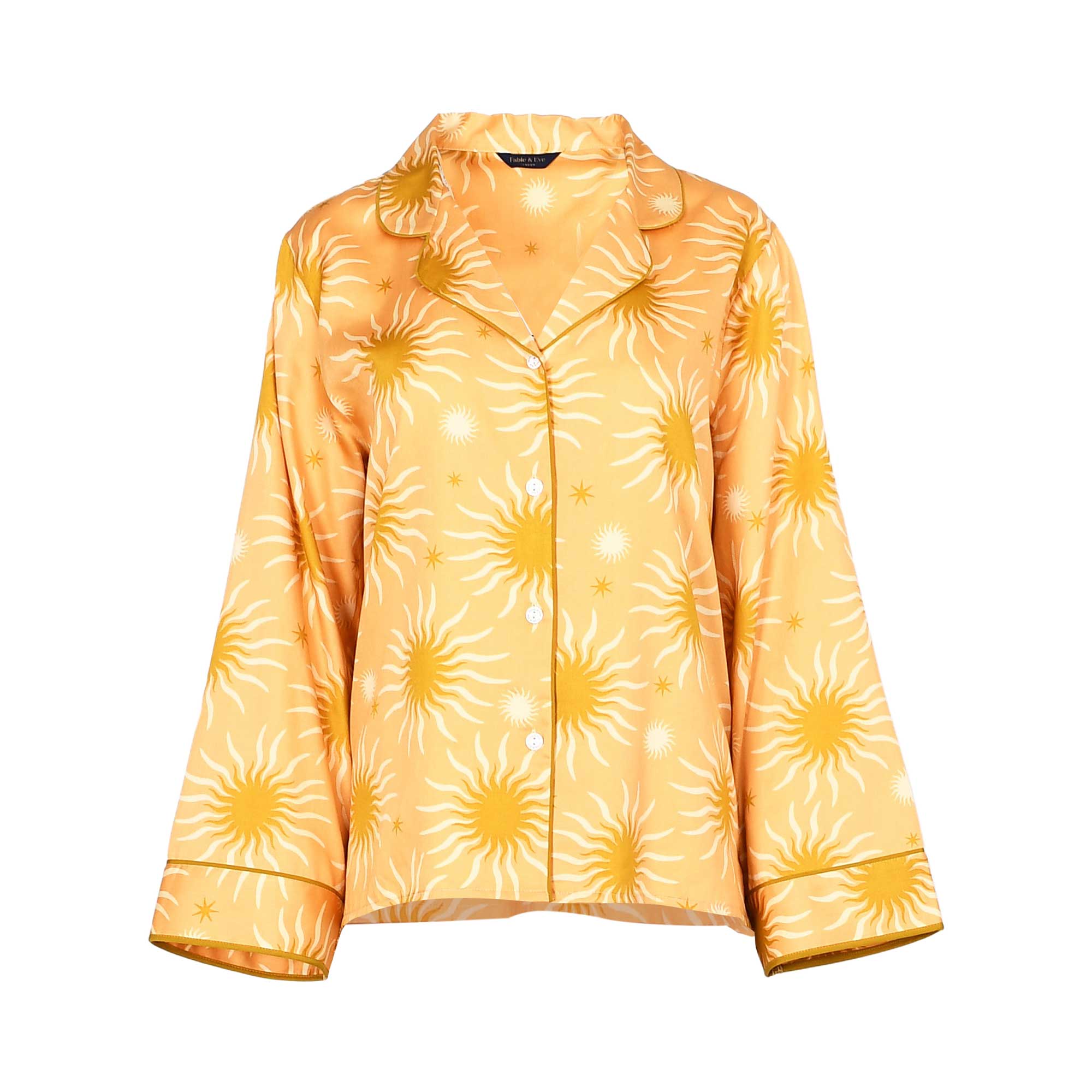 Fable and Eve Hoxton Abstract Sun Print Peach Leg Pyjama Set | All Lingerie | Lingerie | Pyjamas & Loungewear | Women | Womens Fable and Eve Hoxton Abstract Sun Print Peach Leg Pyjama Set | All Lingerie | Lingerie | Pyjamas & Loungewear | Women | Womens