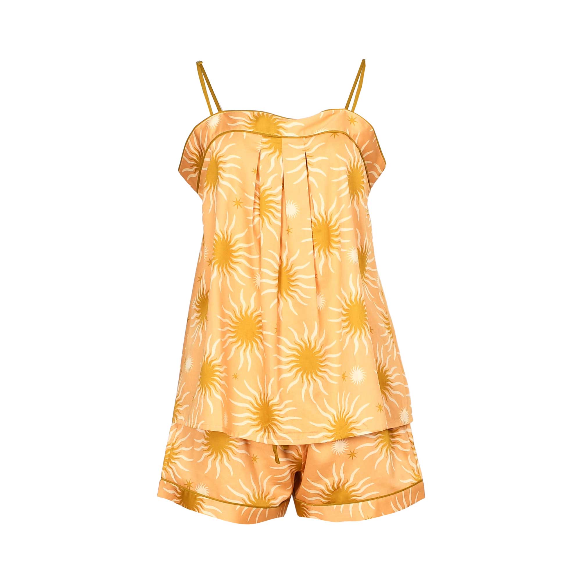 Fable and Eve Hoxton Abstract Sun Peach Print Strappy Cami And Shorts Set | All Lingerie | Lingerie | Pyjamas & Loungewear | Women | Womens Fable and Eve Hoxton Abstract Sun Peach Print Strappy Cami And Shorts Set | All Lingerie | Lingerie | Pyjamas & Loungewear | Women | Womens