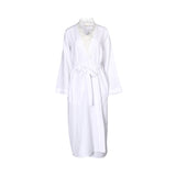 Nora Rose Christina Seersucker Shell Lace White Long Sleeve Long Dressing Gown