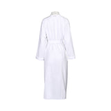 Nora Rose Christina Seersucker Shell Lace White Long Sleeve Long Dressing Gown