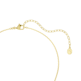 A close-up view of the Swarovski Swan necklace closure, displaying the polished 18K gold-plated lobster clasp, adjustable extender links, and the signature hanging octagonal swan charm.