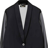 Nenette Women's Sheer Plissé Sleeve Blazer