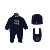 Aigner Kids New Born Boy's Set of Sleepsuit & Bib & Hat