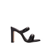 Schutz Women's Black Miele High Heel Deri Straps Leather Sandal