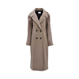 Oblique Women's Double-Breasted Long Wool-Blend Coat