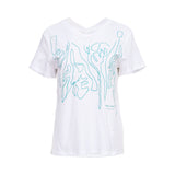 Oblique Women's  White & Green print T-shirt