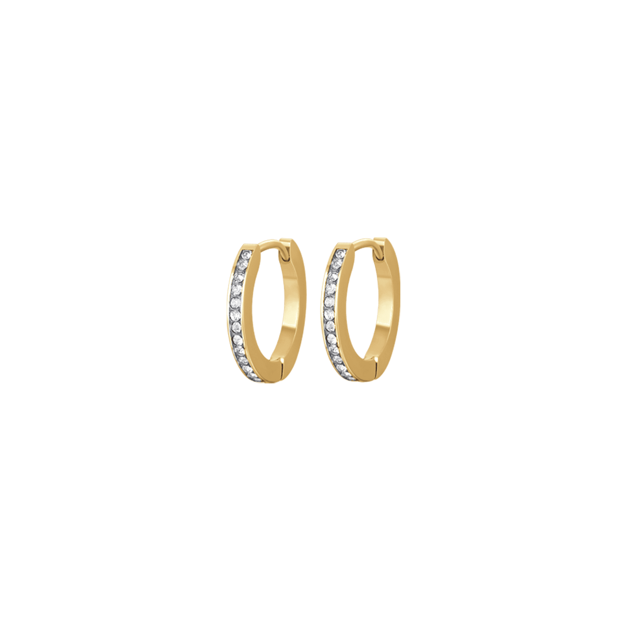 Luca Barra Ladies Earrings in IP Gold Steel With White Crystals | Accessories | Earrings | Fashion Jewellery | Women | Women Earrings | Womens