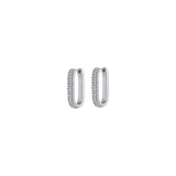 Luca Barra Ladies Steel Earrings With White Crystals