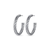 Luca Barra Ladies Earrings With Steel Circles