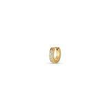 Luca Barra Single Earring in IP Gold Steel With White Crystals