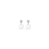 Luca Barra Ladies Steel Earrings with Heart and White Zircon