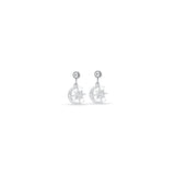 Luca Barra Ladies Steel Star and Moon Earrings