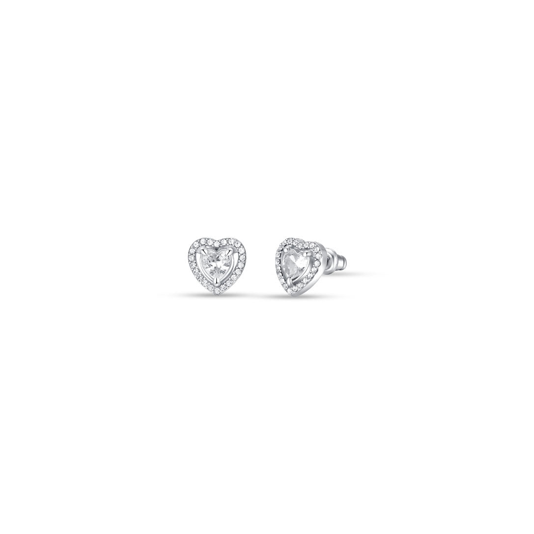 Luca Barra Ladies steel earrings with white zircons | Accessories | Earrings | Fashion Jewellery | Women | Women Earrings | Womens