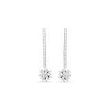 Luca Barra Ladies steel tennis earrings with rotating flower of life