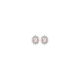 Luca Barra Ladies steel earrings with crystals and pink zircon