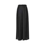 Momoni Women's MARCOS Black Pant in Habutai with Valenciennes