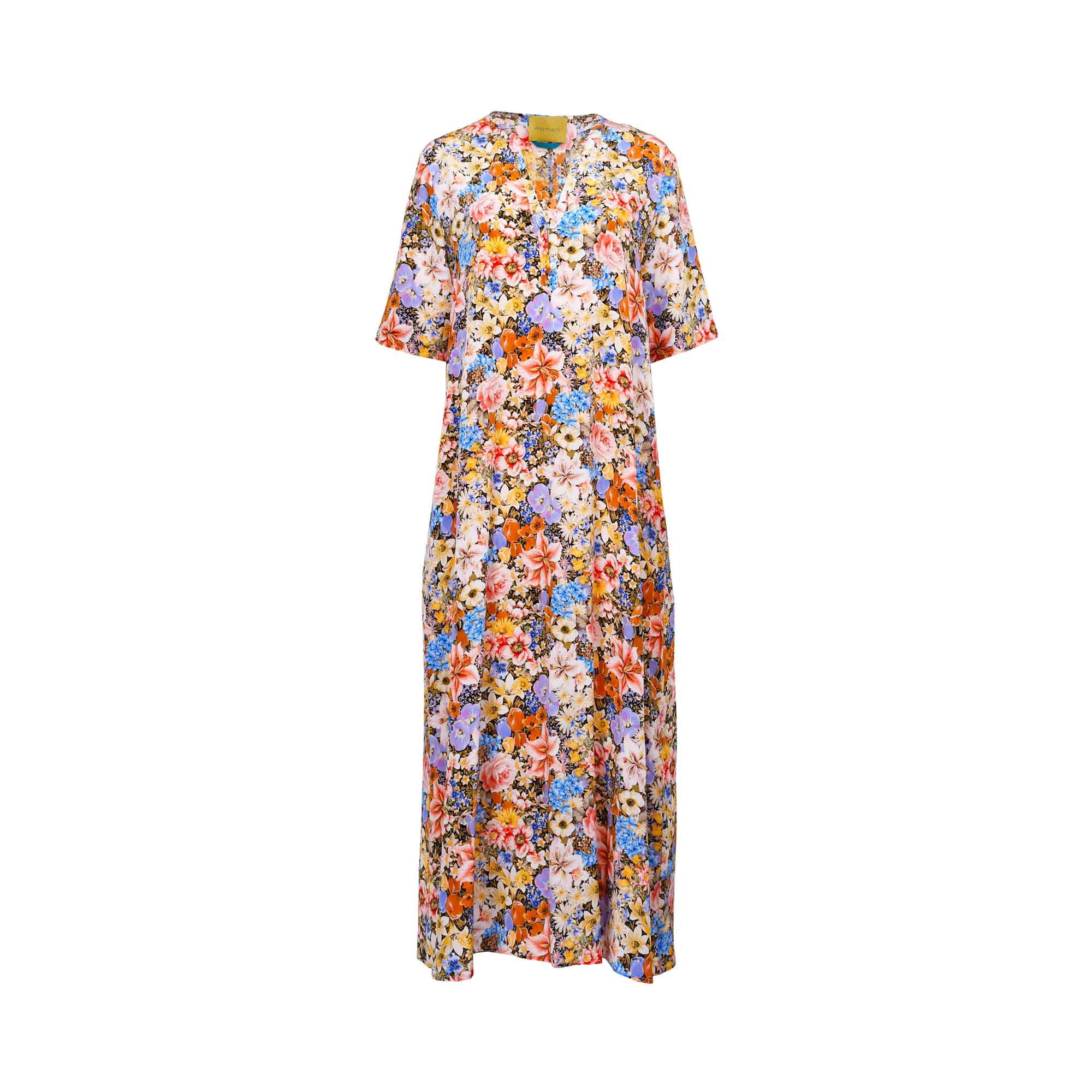 Momoni Women's PENELOPE Multicolor Dress in Printed Crepe | Clothing | departure-to-desk | new-season-2025 | Women | Women All Clothing | Women All Clothing Dresses | Women Dresses | Womens | Womens Fashion