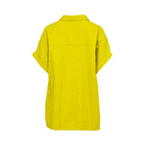 Momoni Women's CAROLINA Lime Green Blouse In Textured Poplin