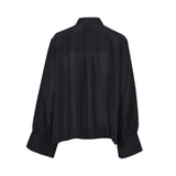 Momoni Women's FRANKLIN Shirt in Habutai with Valenciennes