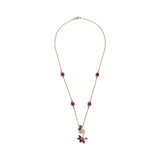 Ouzounian Jewelry Ruby and Diamond Flower Pendant Necklace