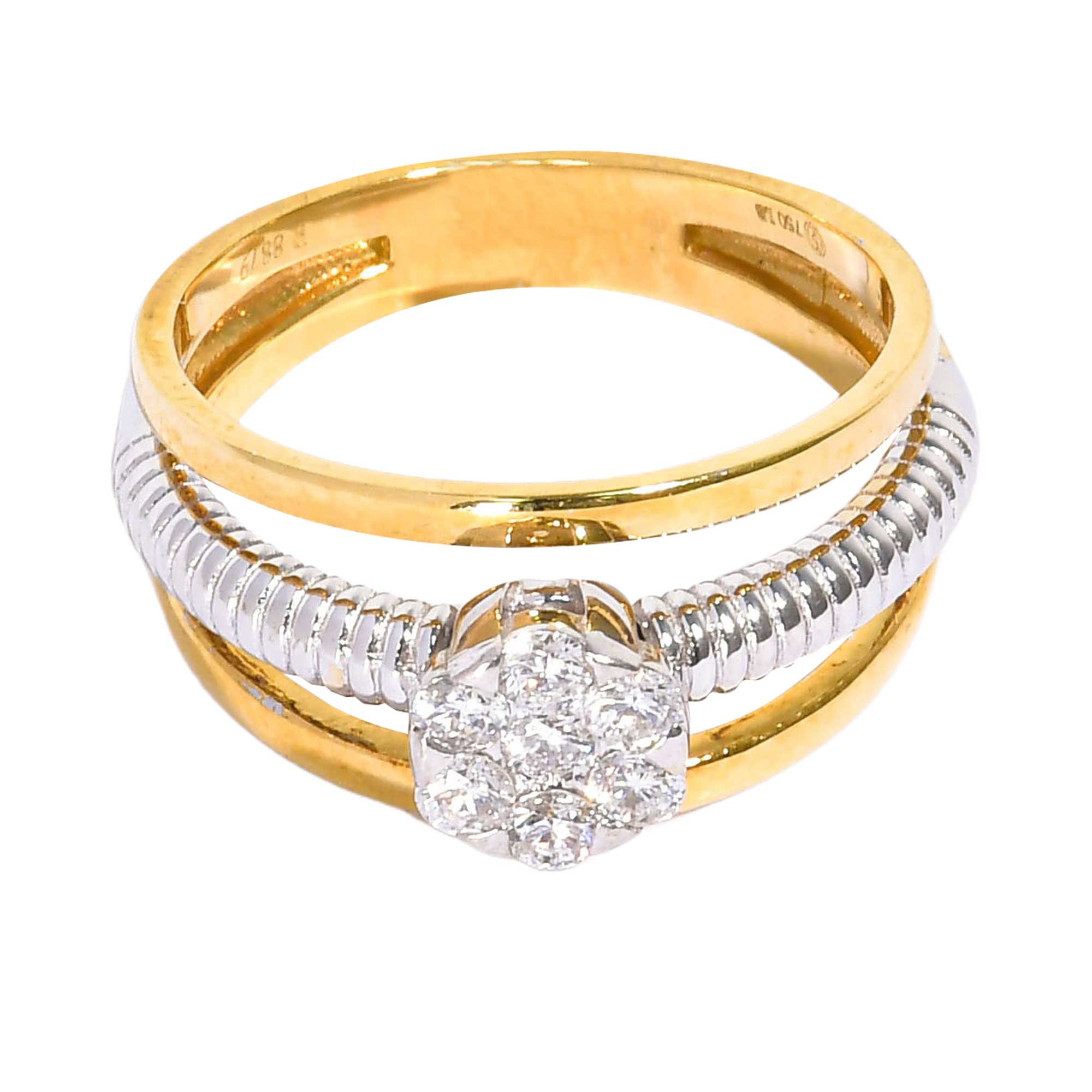 Ouzounian Jewelry Diamond Cluster Ring with Two-Tone Band | Fine Jewellery | Women | Women Rings | Womens Ouzounian Jewelry Diamond Cluster Ring with Two-Tone Band | Fine Jewellery | Women | Women Rings | Womens