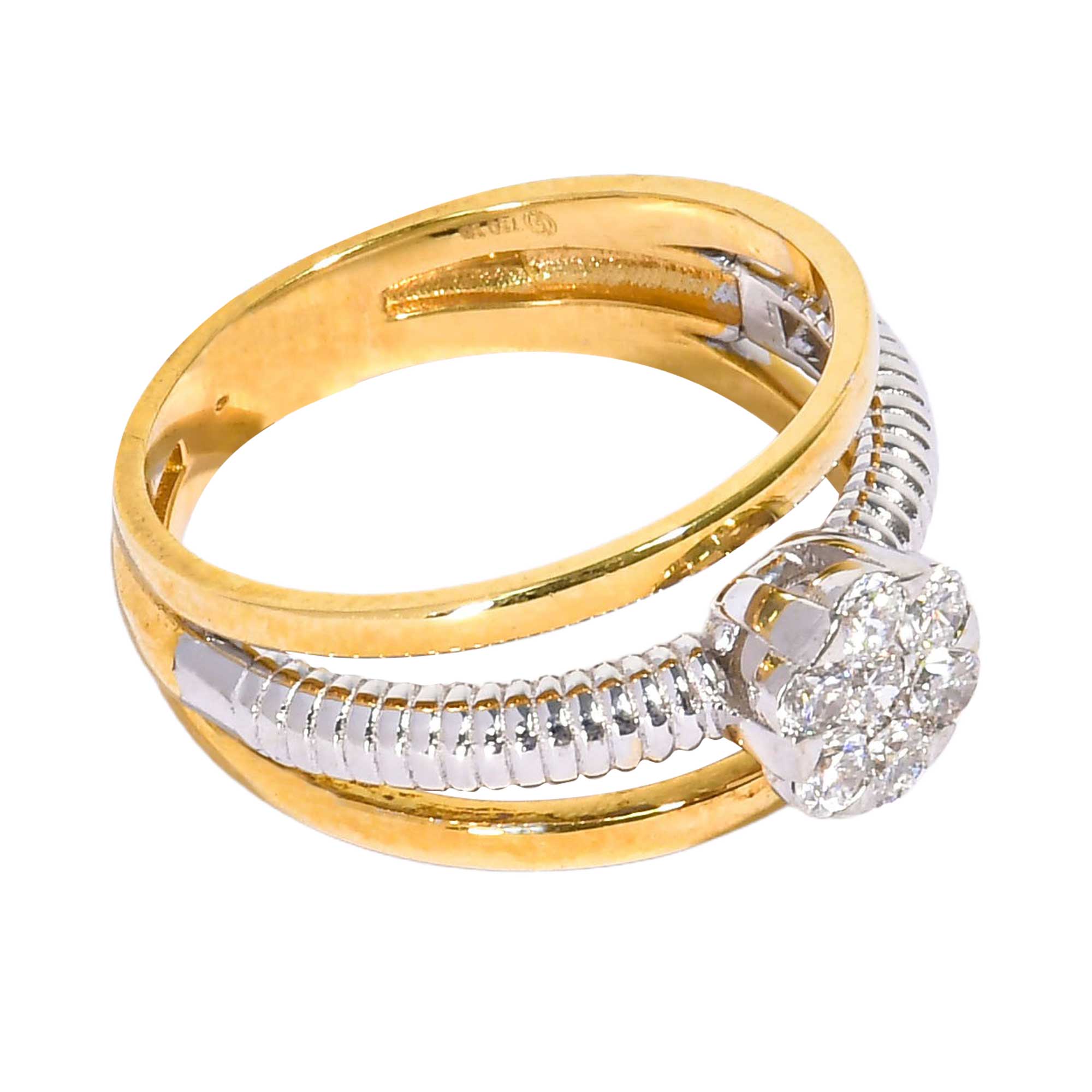 Ouzounian Jewelry Diamond Cluster Ring with Two-Tone Band | Fine Jewellery | Women | Women Rings | Womens Ouzounian Jewelry Diamond Cluster Ring with Two-Tone Band | Fine Jewellery | Women | Women Rings | Womens