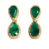 Ouzounian Jewelry Emerald and Diamond Drop Earrings