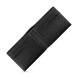 An open interior overview of the bifold card wallet, showing the six vertical inner card slots, premium textile lining, and the debossed Cerruti 1881 logo on the lower left flap.
