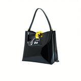 Alternate three-quarter angle view highlighting the mirror-like sheen of the premium Black patent leather material.