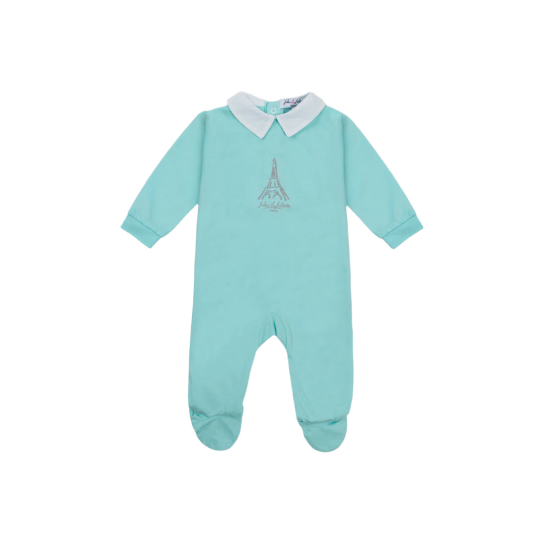 Jules & Juliette Paris Turquoise PARIS Baby Pyjama Cotton Embroidered | GCC | New Born | New Born Babysuits | New Born Boy (0M - 9M) | New Born Boy Babysuits Jules & Juliette Paris Turquoise PARIS Baby Pyjama Cotton Embroidered | GCC | New Born | New Born Babysuits | New Born Boy (0M - 9M) | New Born Boy Babysuits