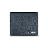 Police Dario Men's Navy Leather Wallet with Embossed Logo