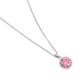 Buckley London Pink Halo Pendant Rhodium