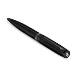 Matte black ballpoint pen with a silver-toned tip, 'POLICE' text, and a black clip featuring a stylized 'P' logo.