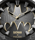 Police x Batman "The Bat" Limited Edition Gents Antique Gunmetal  Black Leather Strap Watch