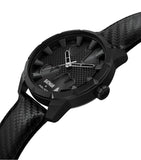 Police The Bat Gents Black Dial Black Leather Strap Watch