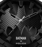 Police The Bat Gents Black Dial Black Leather Strap Watch