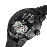 Police Dark Knight Gents Black Dial Black Leather Starp Watch