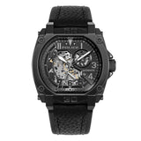 Police Norwood  Automatic Gents Black Dial Black Leather Strap Watch