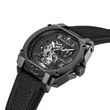 Police Norwood  Automatic Gents Black Dial Black Leather Strap Watch