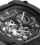 Police Norwood  Automatic Gents Black Dial Black Leather Strap Watch