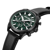 Police Rangy Gents Green Dial Black Leather Strap Watch