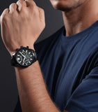 Police Rangy Gents Green Dial Black Leather Strap Watch