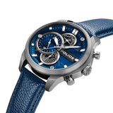 Police Reactor Gents Blue Dial Blue Leather Strap Watch