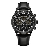 Police Driver II Gents Semi-Transparent Grey Dial Black Leather Strap Watch