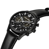 Police Driver II Gents Semi-Transparent Grey Dial Black Leather Strap Watch