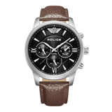 Police Avondale II Gents Black Dial Brown Leather Strap Watch