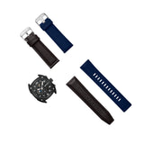 Police Men's Black Ion-Plated Cushion-Case Multi-Function Watch Set with Interchangeable Brown Leather & Blue Silicone Straps