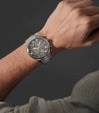 Police Reactor Gents Black Dial Stainless Steel Watch