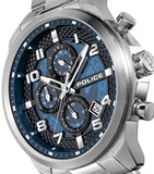 Police Soul Gents Blue Dial Silver Stainless Steel Watch
