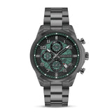 Police Soul Gents Green Dial Gun Metal Watch